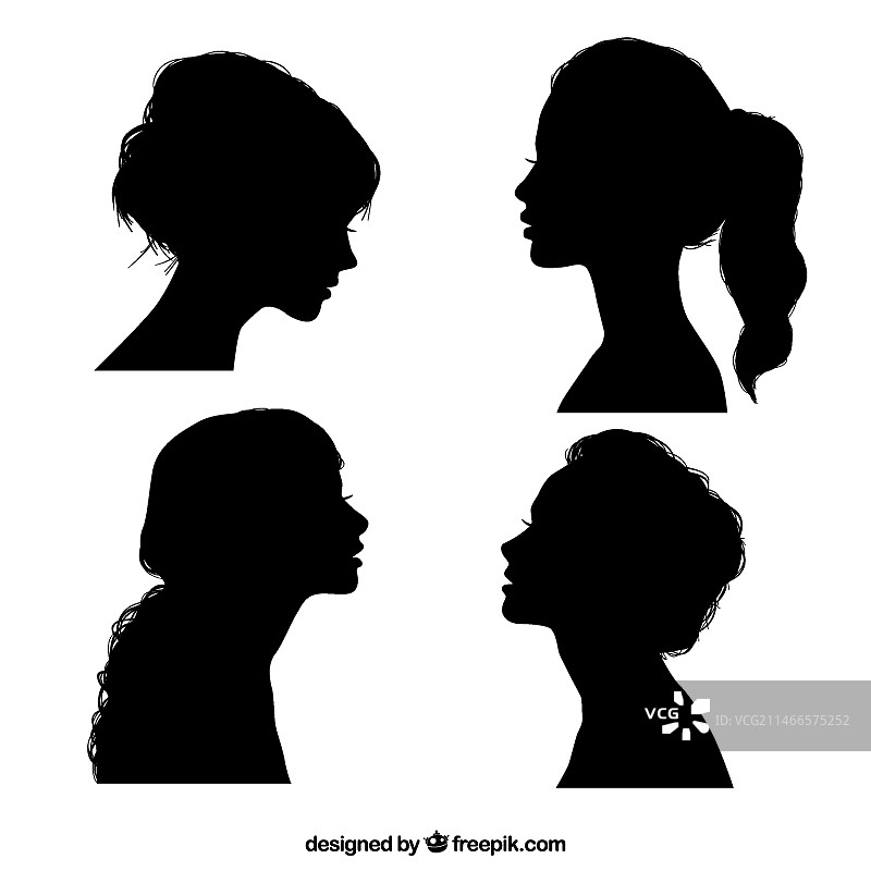 黑人女孩剪影图片素材