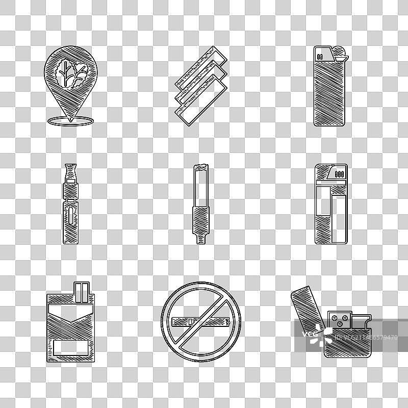 禁止吸烟打火机香烟盒图片素材