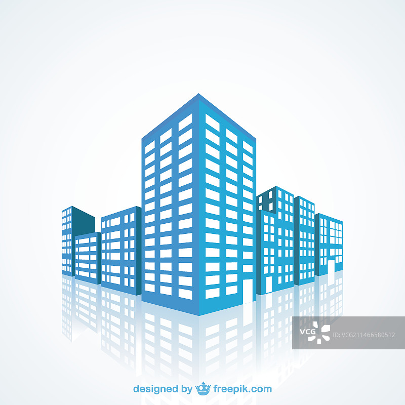 蓝色建筑物图片素材