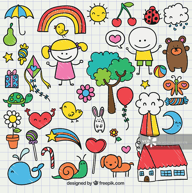 儿童可爱绘画图片素材