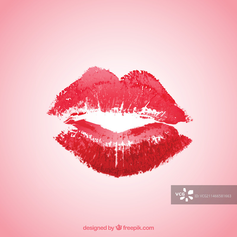红色口红印记图片素材
