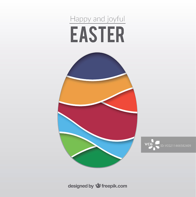 彩色波浪制成的复活节彩蛋图片素材