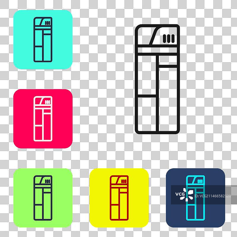 白色背景上的黑色线条打火机图标图片素材