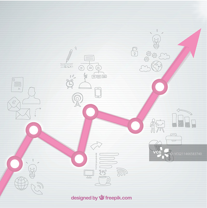 带有图纸的增长图表图片素材