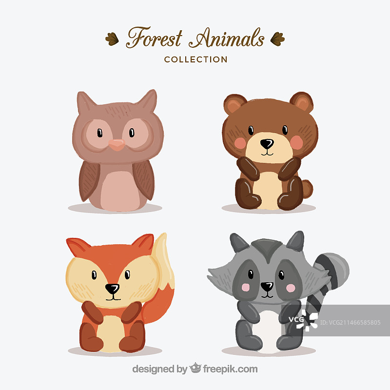 可爱动物图案合集图片素材