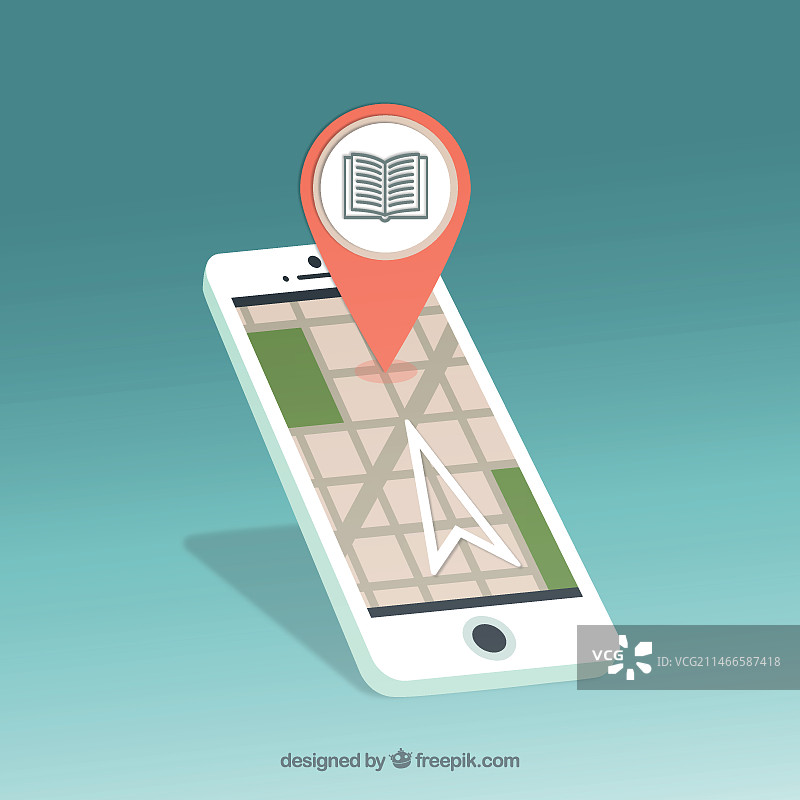 屏幕上带有指针的手机图片素材