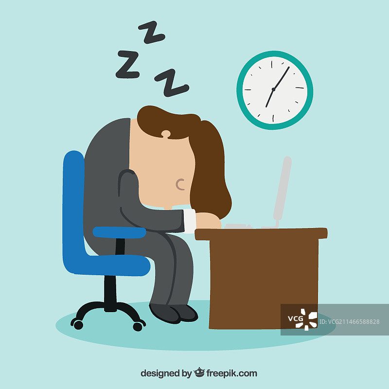 商人趴在办公桌上睡着了图片素材