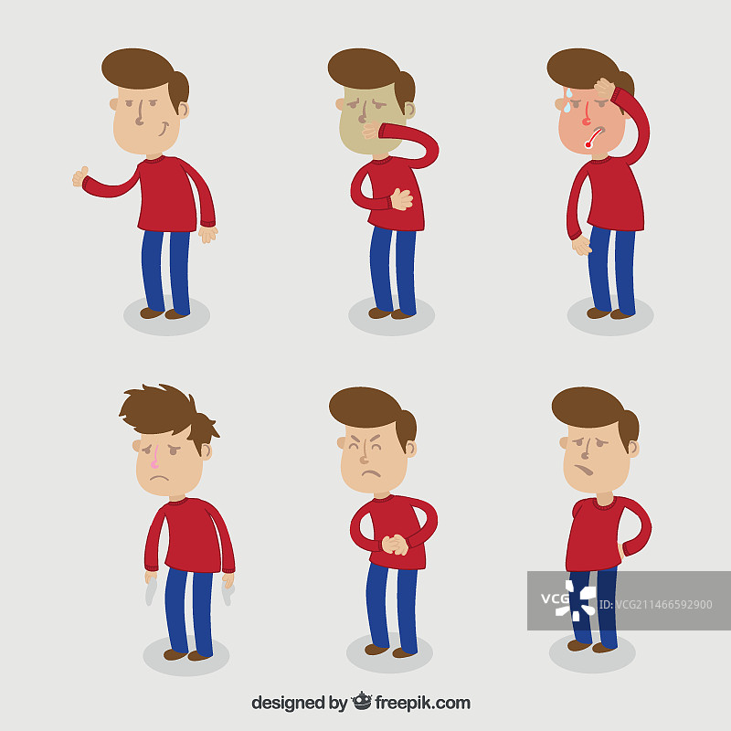 生病的角色图片素材