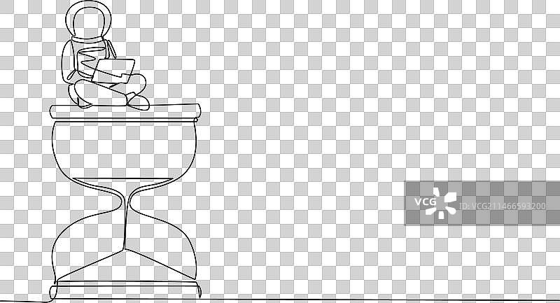 充满活力的年轻人单线连续画图片素材