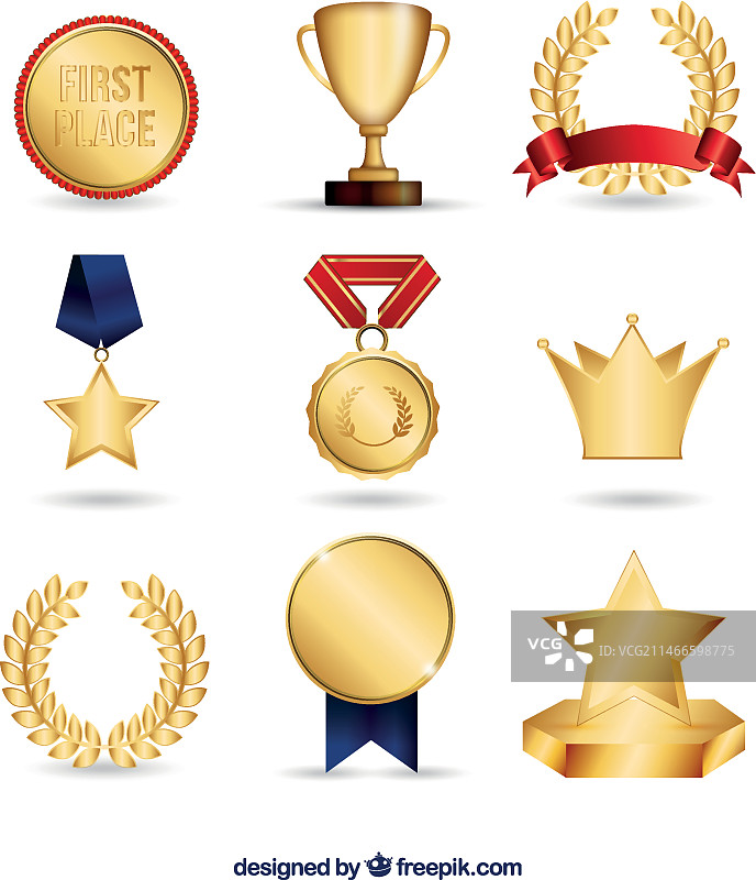 金色奖项合集图片素材