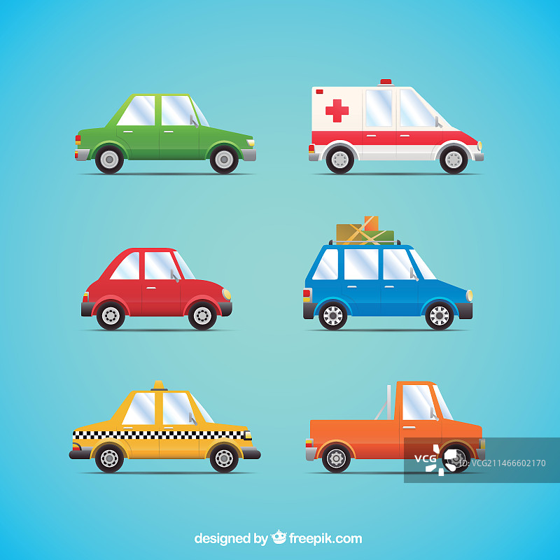 卡通风格的汽车合集图片素材