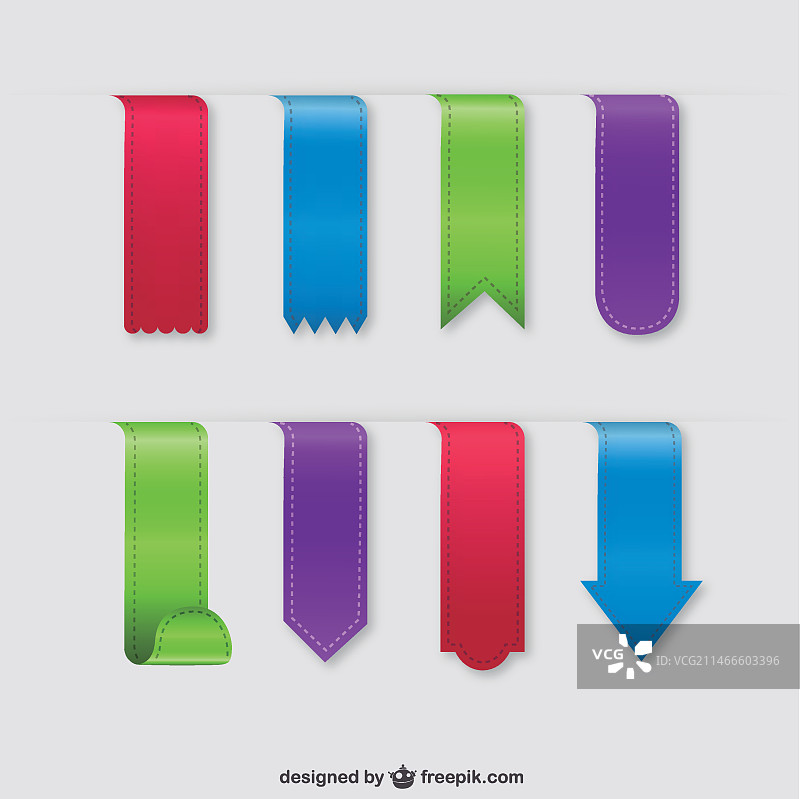 彩色纺织书签图片素材