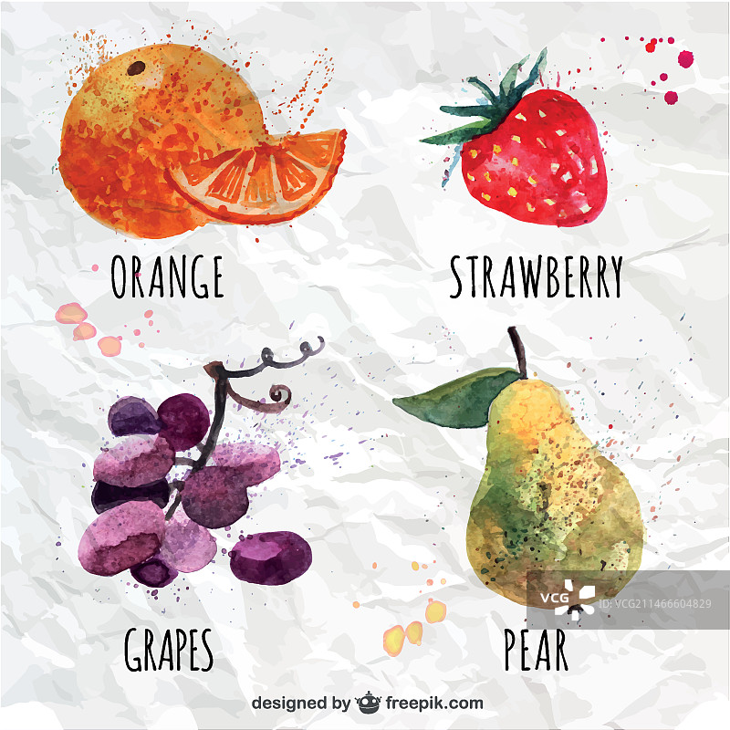 各种水彩水果图片素材