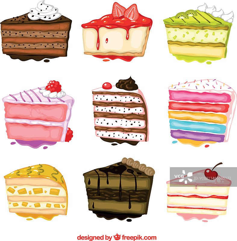 手绘蛋糕合集图片素材