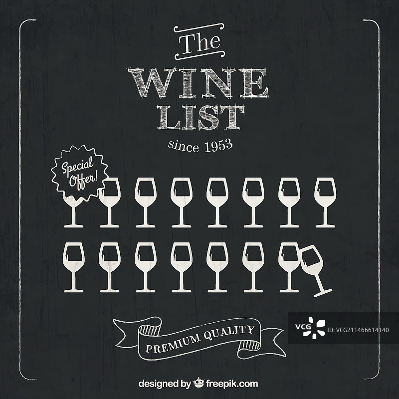 黑板上的葡萄酒单图片素材