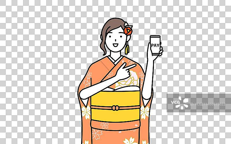 新年和成人节的初诣图片素材