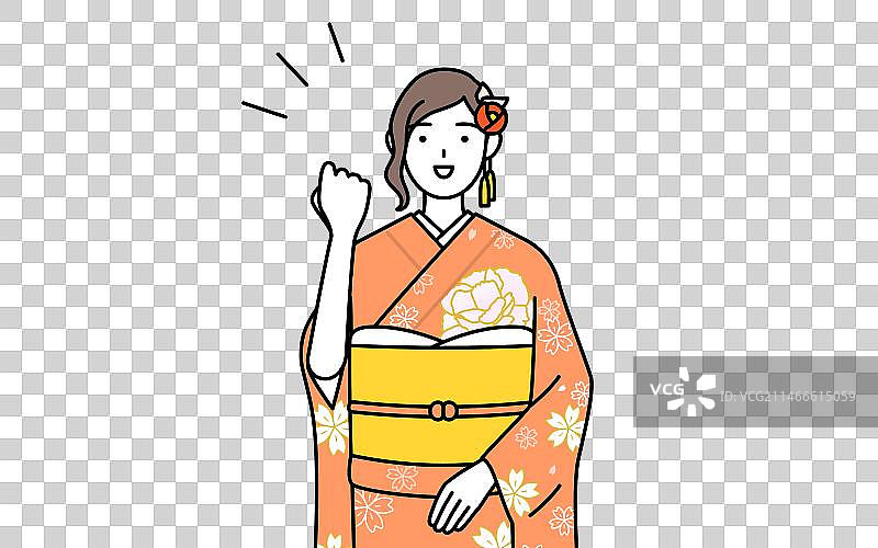 新年和成人节的初诣图片素材