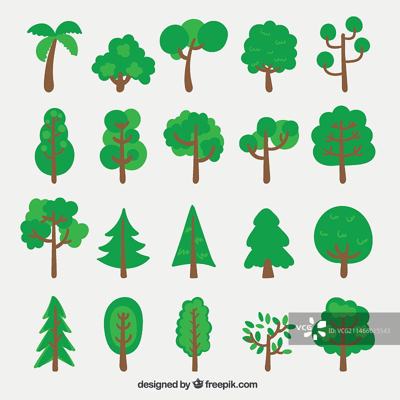 各种素描树木图片素材