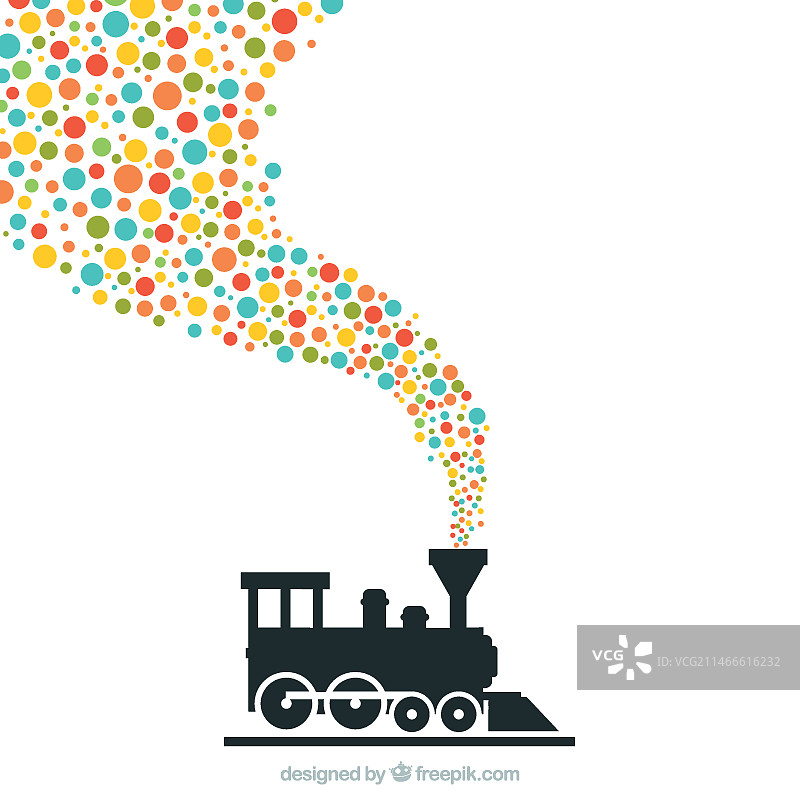 带彩色圆点的火车图片素材
