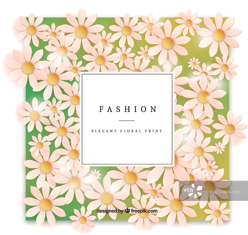 优雅花卉印花卡片图片素材