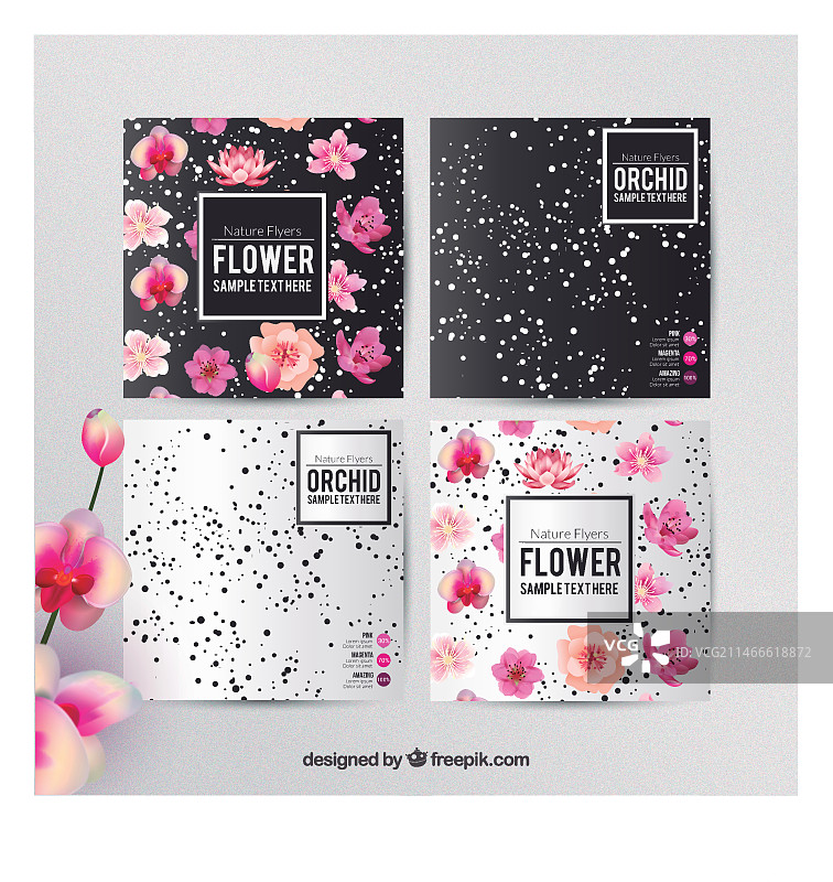 花卉宣传单模板图片素材