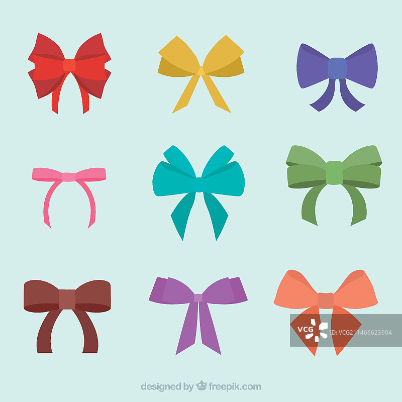 各种彩色蝴蝶结图片素材