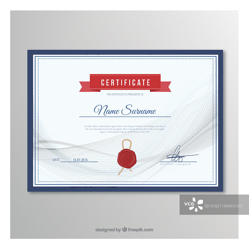 优雅的证书模板图片素材
