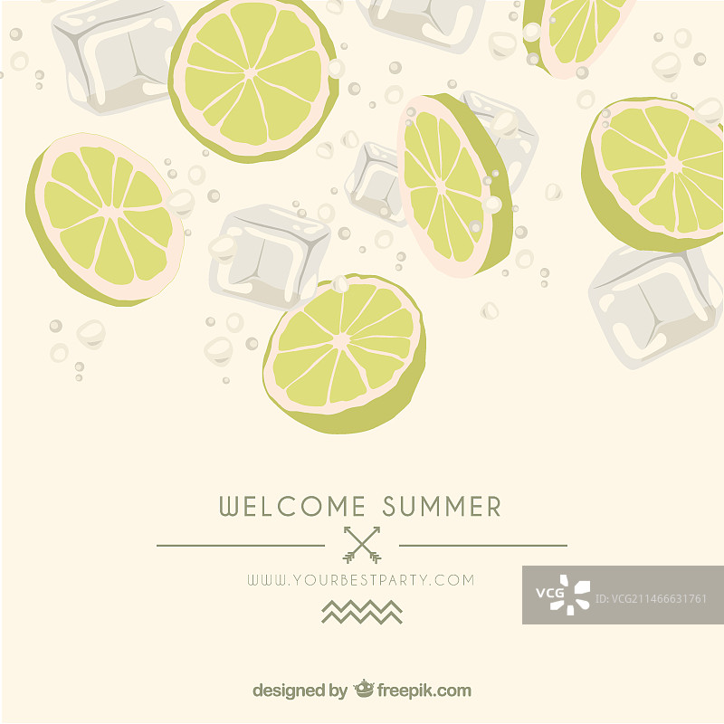 夏季海报：柠檬切片图片素材