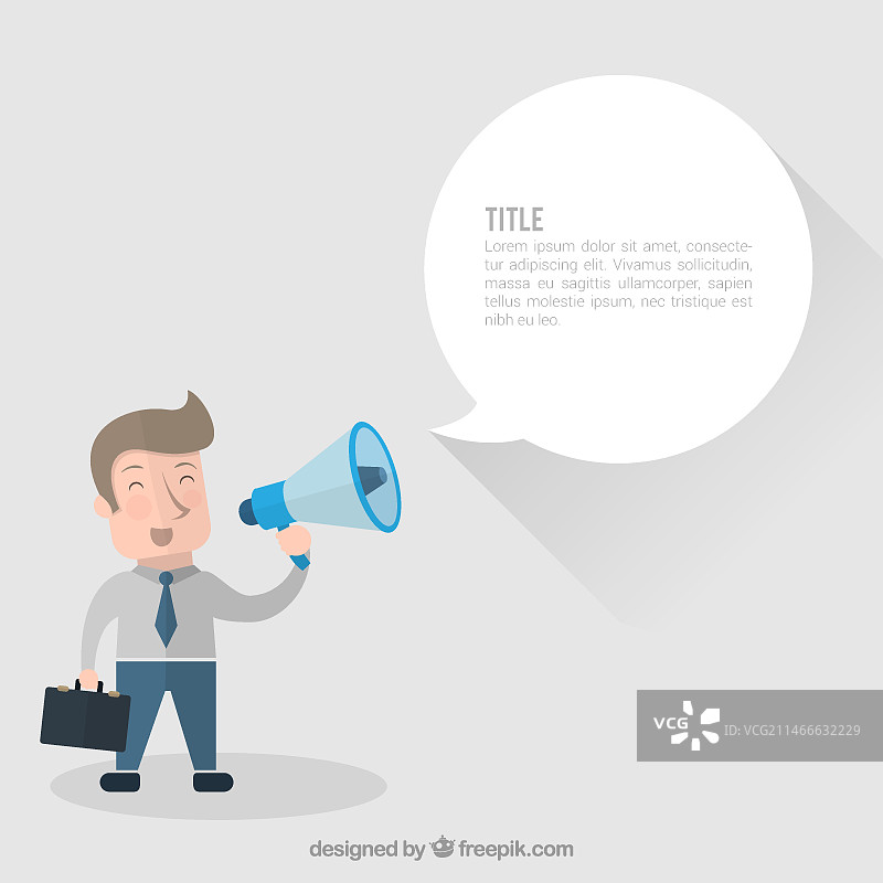 拿着扩音器的商人图片素材