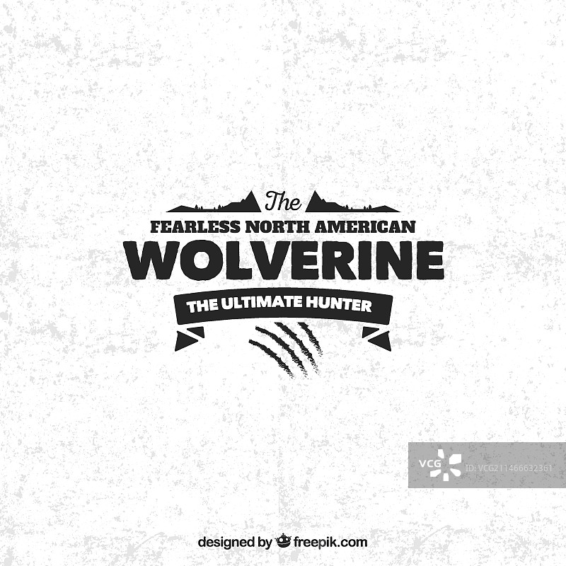 复古风格的狼獾徽章图片素材