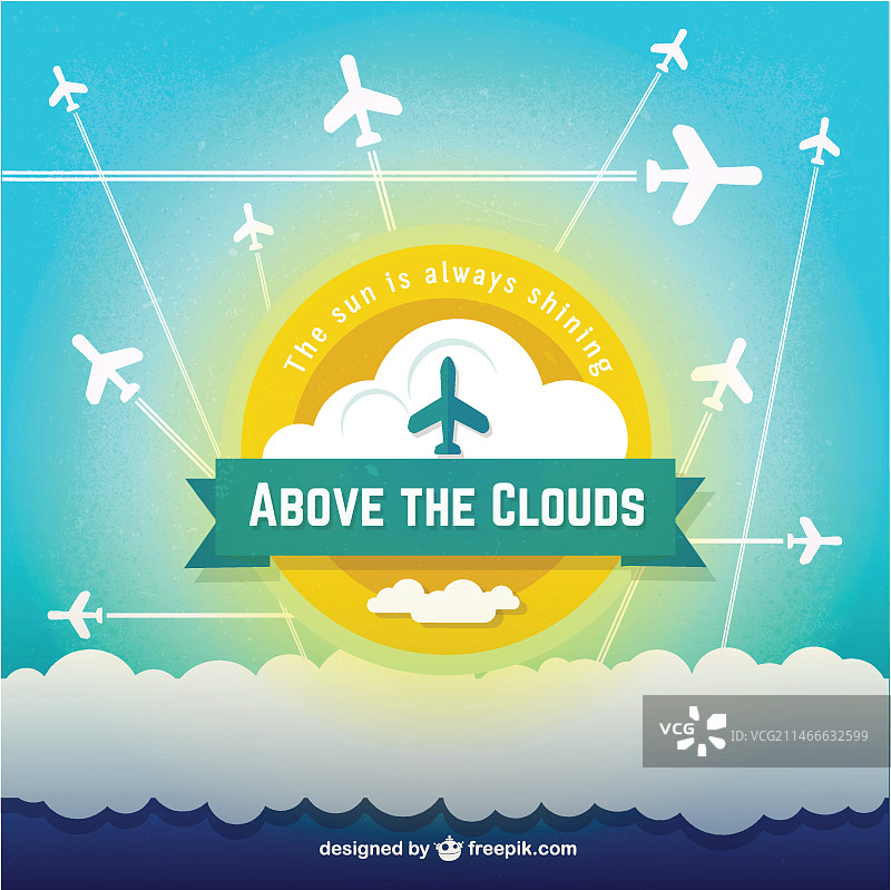 在云层之上图片素材