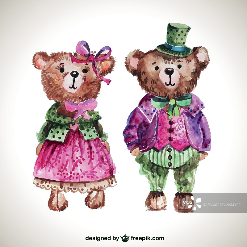 手绘泰迪熊图片素材