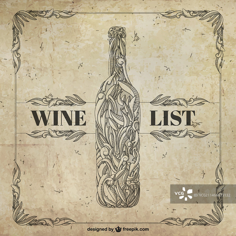 复古酒单图片素材