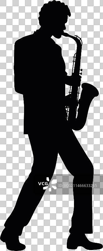 萨克斯剪影爵士音乐家图片素材