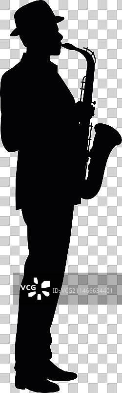 萨克斯剪影爵士音乐家图片素材