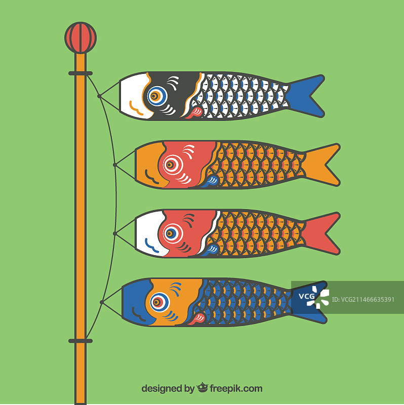 日本鲤鱼旗风向标图片素材