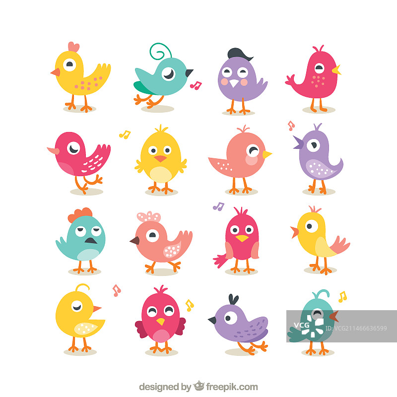 可爱的鸟类合集图片素材