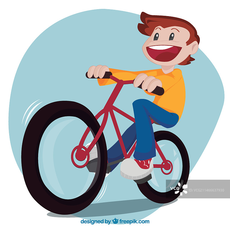 孩子骑自行车图片素材
