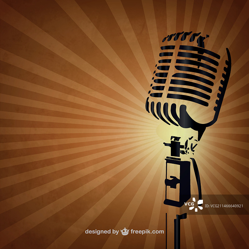 复古麦克风背景图片素材