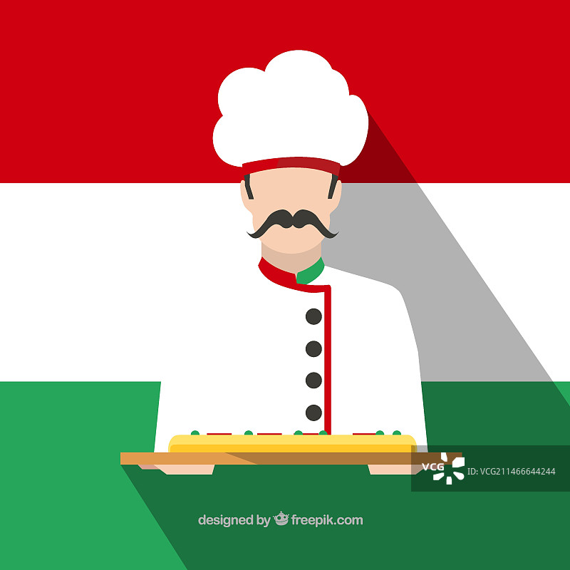 制作披萨的意大利厨师图片素材