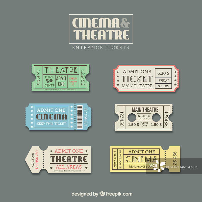 票务模板集图片素材
