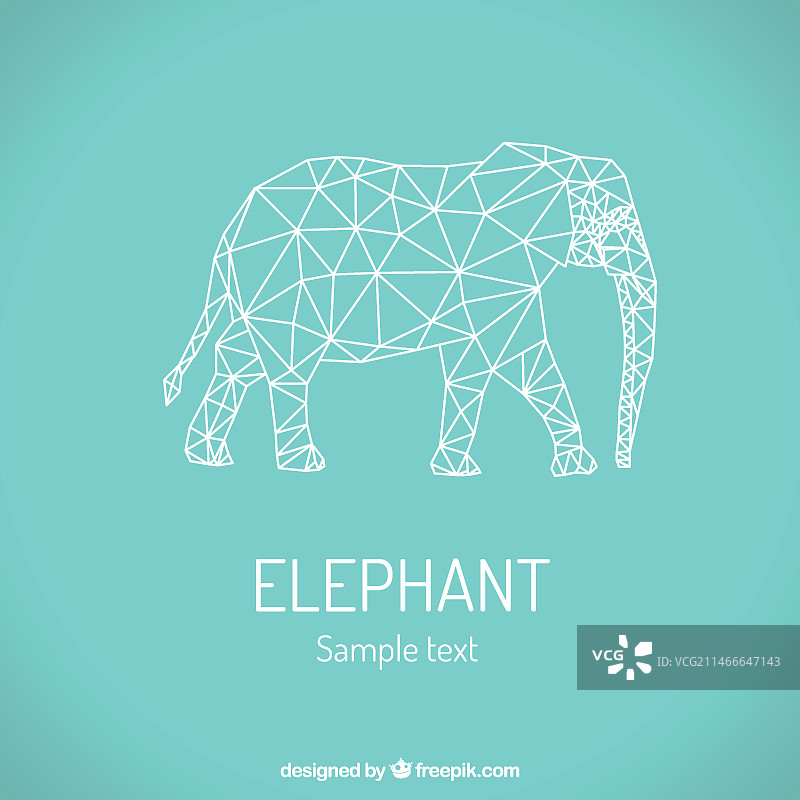 多边形大象图片素材