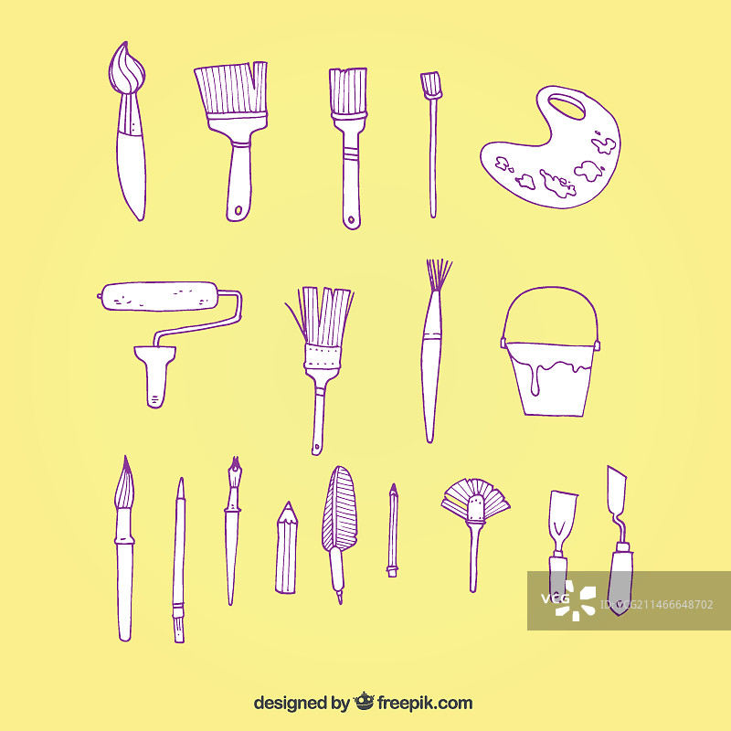 手绘油漆工具图片素材