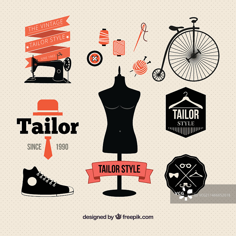 复古风裁缝元素图片素材
