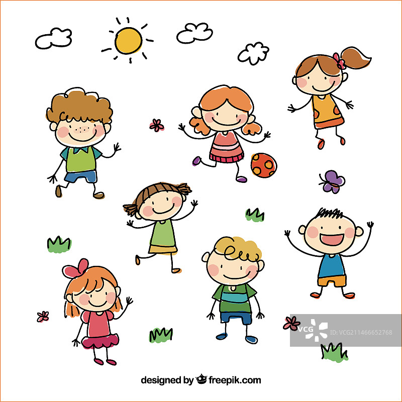 手绘风格儿童图片素材