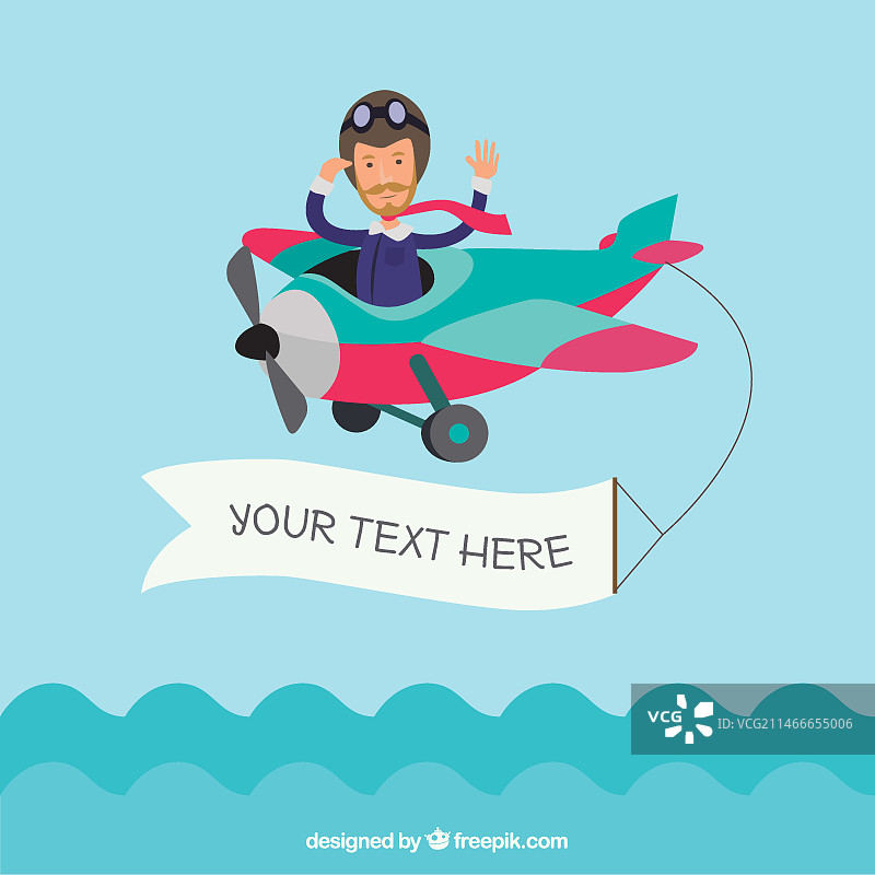 带有banner的轻型飞机图片素材