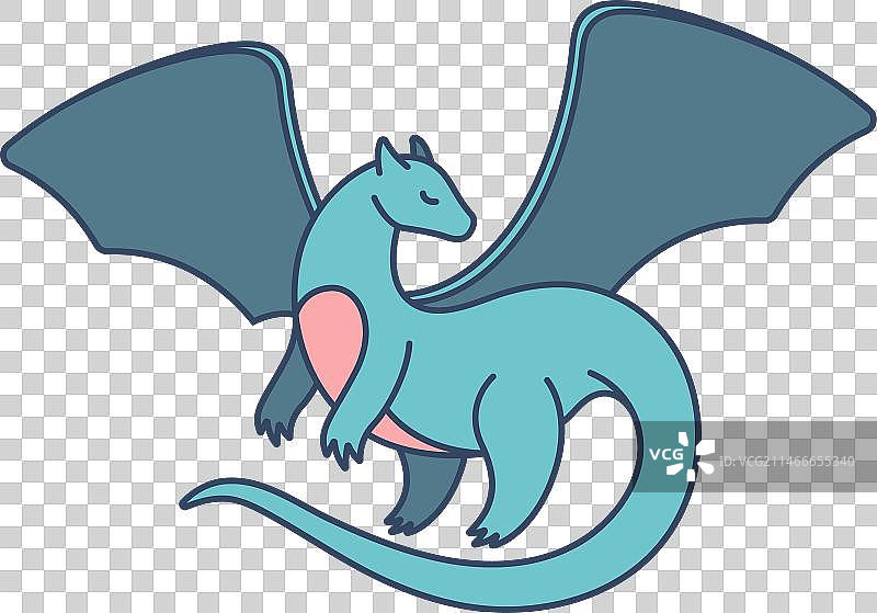 飞行恐龙怪物（扁平风格）图片素材