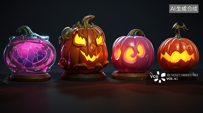 【AI数字艺术】黑色背景下桌子上的灯笼特写镜头图片素材