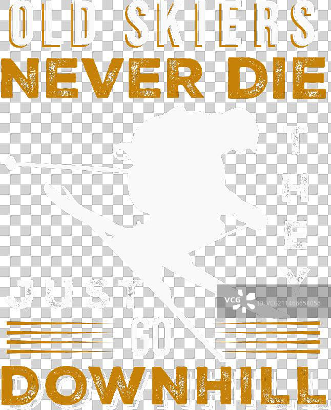 滑雪老人永不落幕，一路下坡图片素材