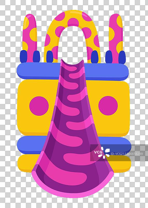 明亮有趣的充气蹦床滑梯图标图片素材